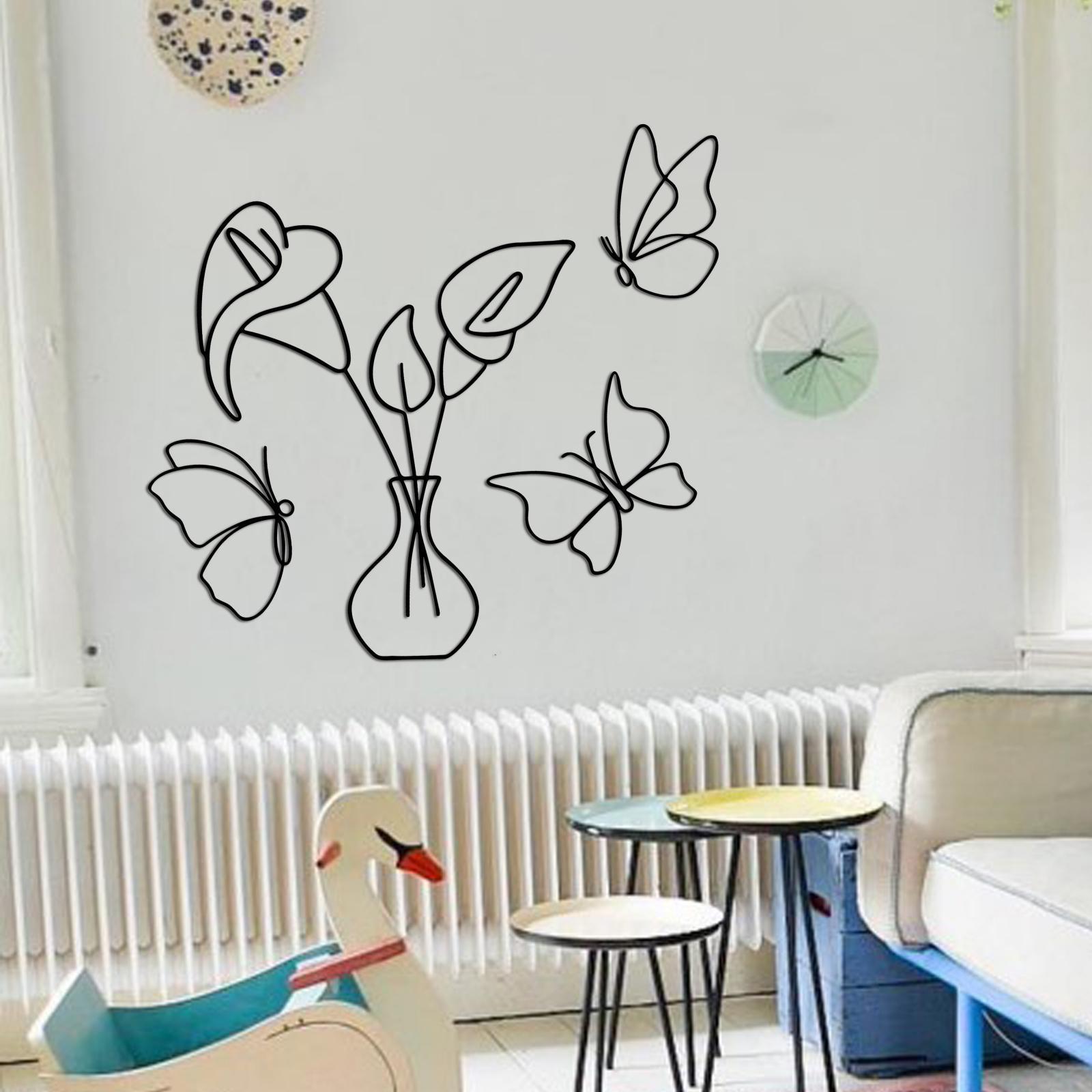 Vase Modern Minimalist Butterfly Wall Decor for Cafe Bedroom Office