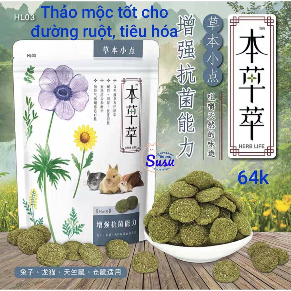 Bánh cỏ Thảo mộc phòng bệnh cầu trùng cho Hams, Thỏ, Bọ và Chin- HL02