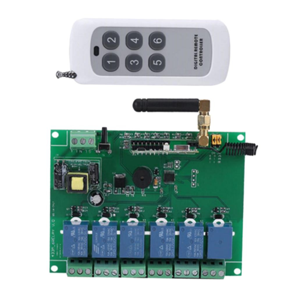 110-240V Relay Module 6 Channel RF Relay Board With Remote Control Switch