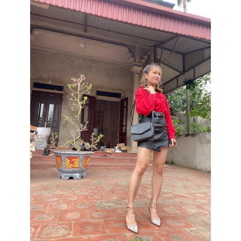 Túi xách nữ dáng bì thư da mềm có khóa kéo