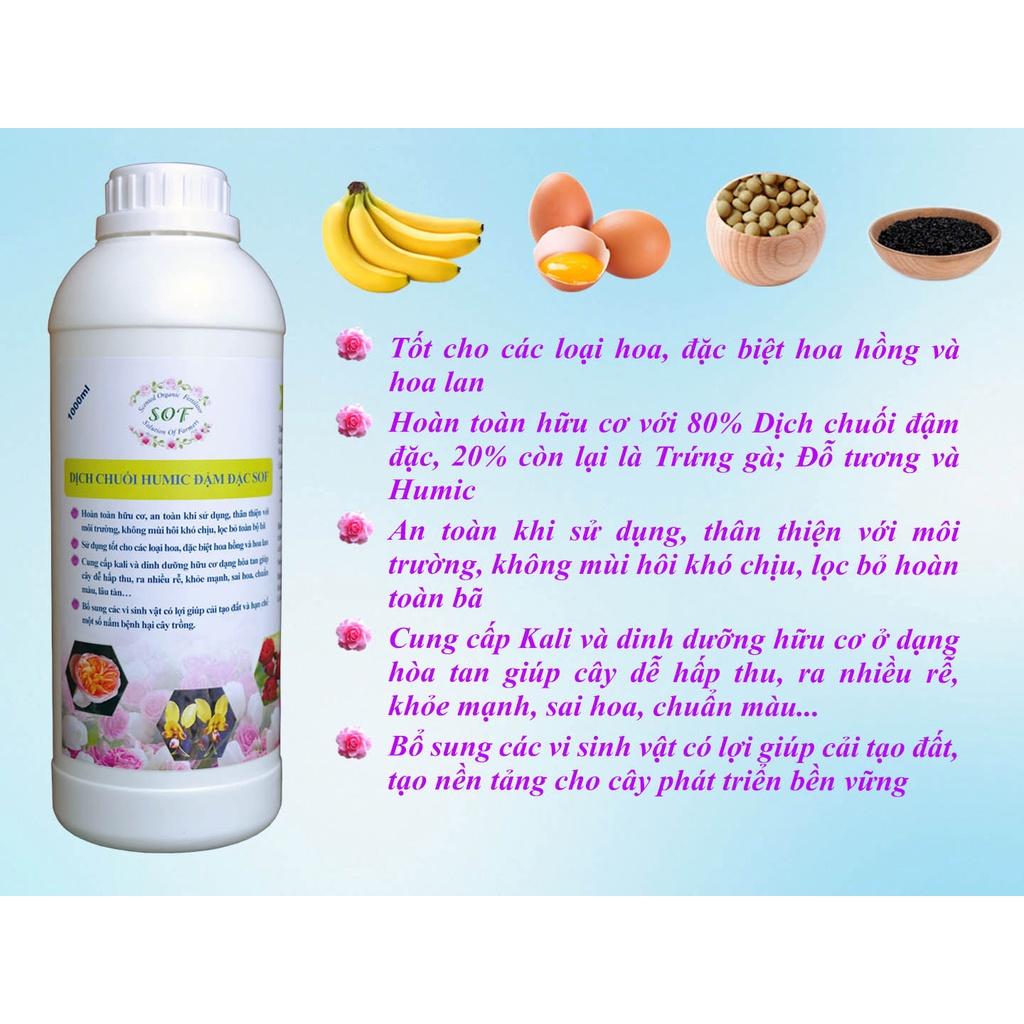 Phân bón Dịch chuối chín đậm đặc ủ trứng và humic Uyên Ngô -1 lít
