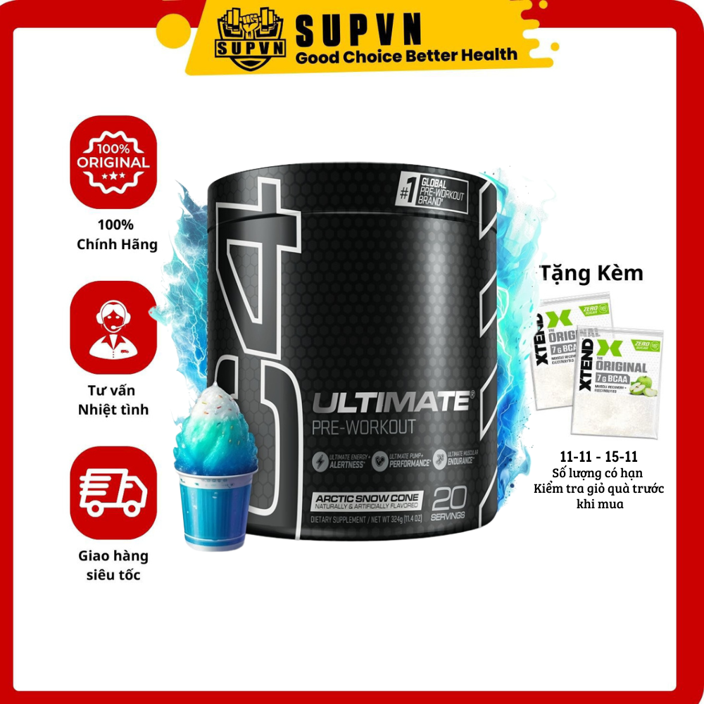 Cellucor - C4 Ultimate (20 lần dùng) Pre-workout - Hỗ Trợ Tăng Sức Mạnh Và Năng Lượng Tập Luyện
