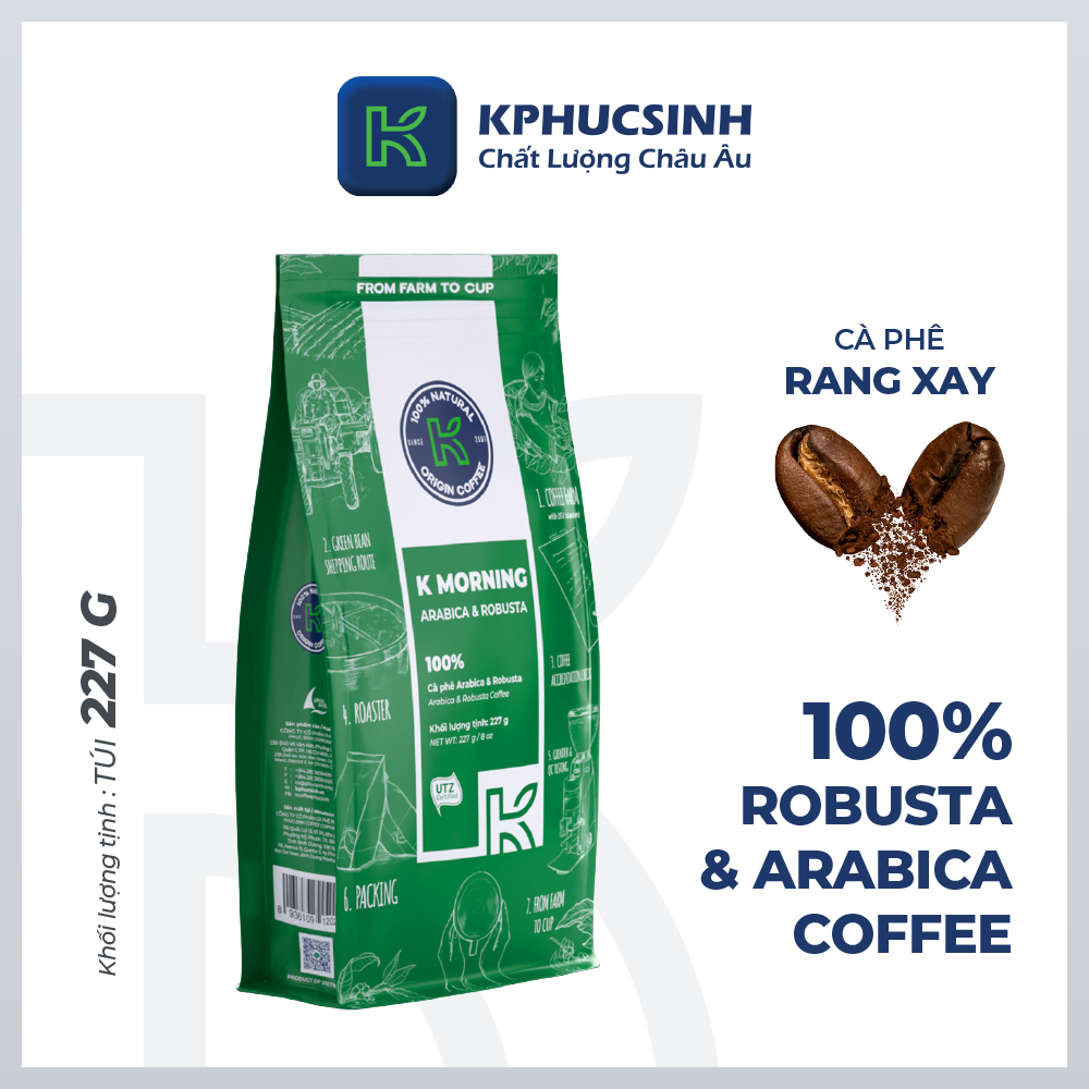 Hộp Quà Cà Phê K Coffee Love Box 1 - cà phê rang xay Robusta Arabica và cà phê hoà tan đậm vị
