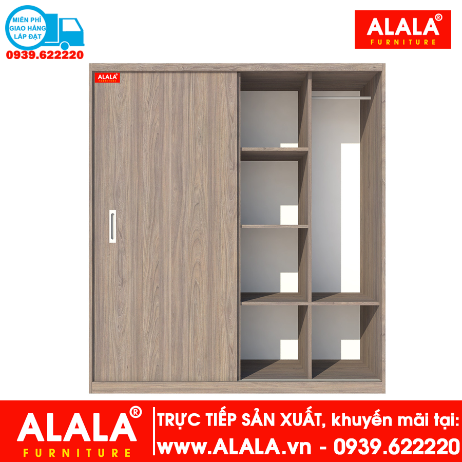 Tủ quần áo ALALA236 gỗ HMR chống nước - www.ALALA.vn - 0939.622220