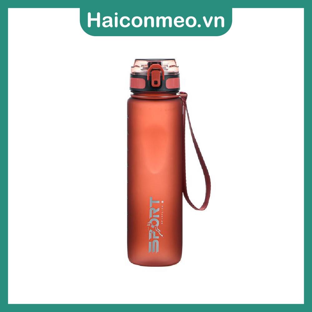 Bình nước thể thao Sport tập gym chạy bộ đánh cầu lông, 1000ml có quai