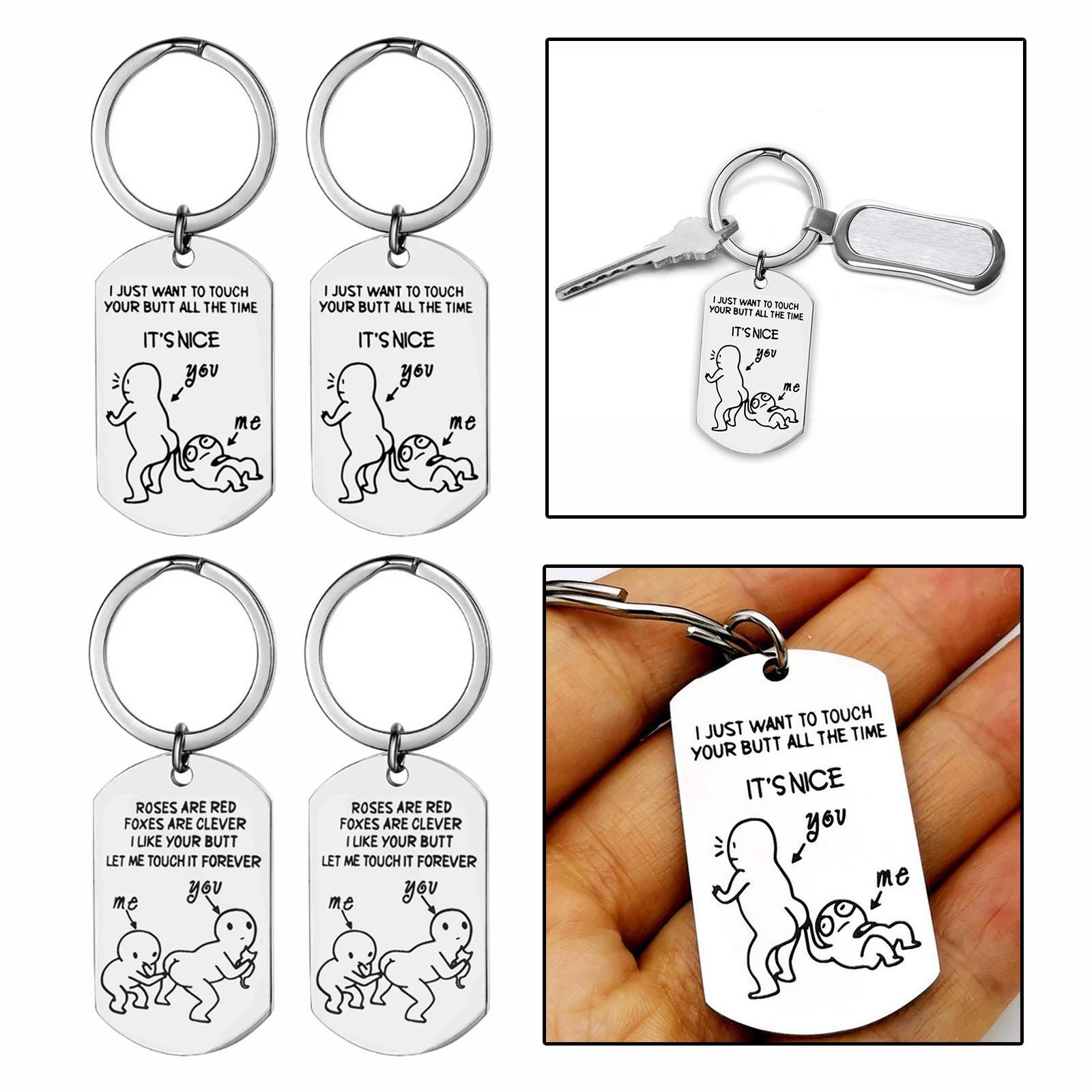 4 Pieces Keychain Keyring Key Chain Pendant for Christmas Birthday Gift