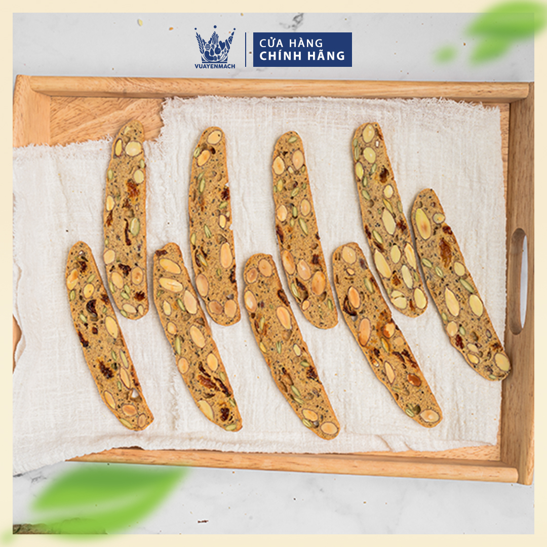 Bánh Biscotti Nguyên cám + Original + Trà xanh Siêu hạt VUA YẾN MẠCH ăn vặt Healthy