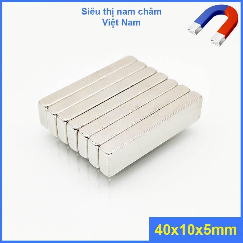 Nam châm siêu mạnh kích thước 40x10x5mm set 5 viên, nam châm vĩnh cửu siêu mạnh