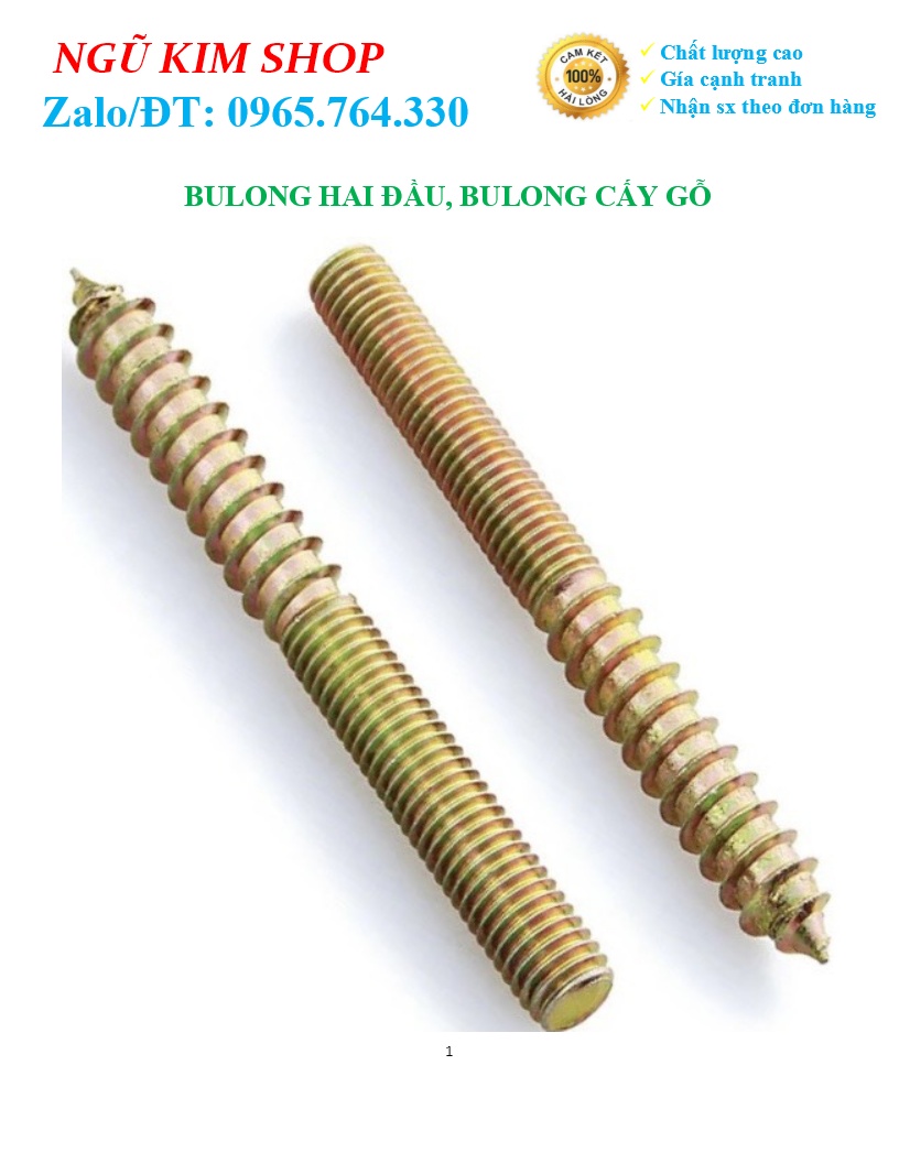 BULONG HAI ĐẦU _ BULONG CẤY GỖ M6