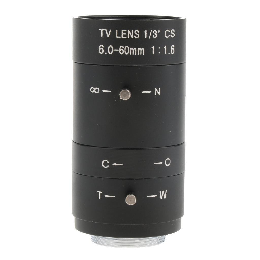 6mm-60mm 1/3" F1.6 Manual Iris Lens CS Mount for Security CCTV Camera