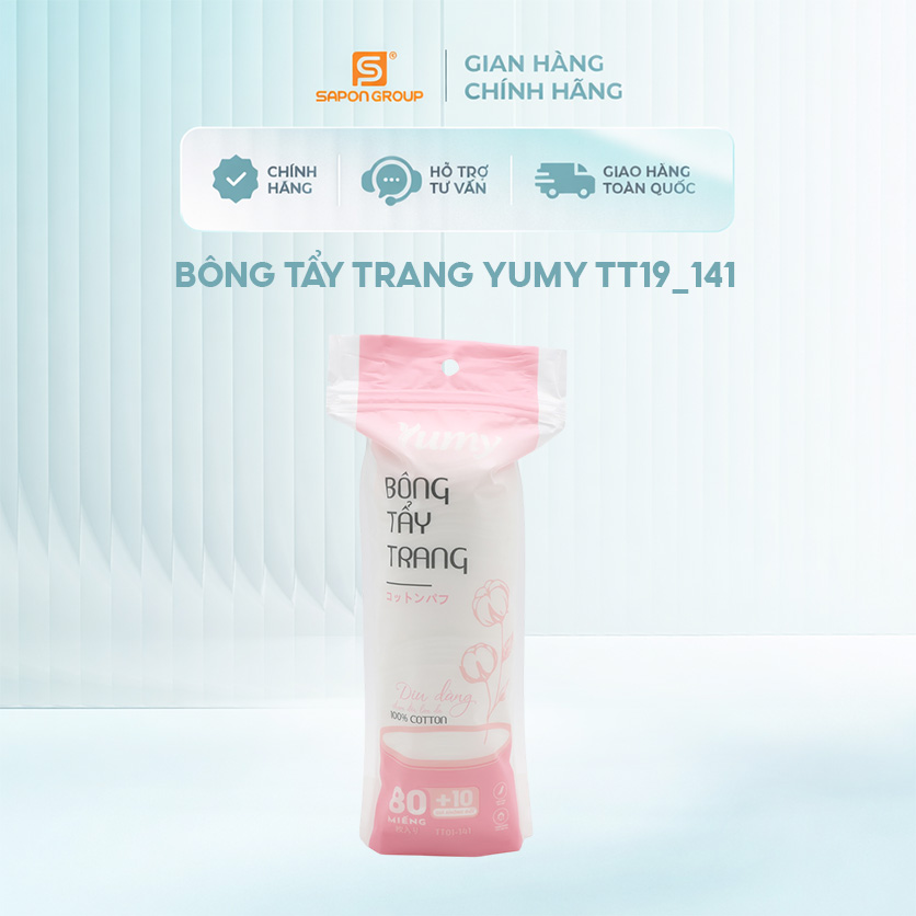 Bông tẩy trang YUMY túi 90 miếng, bông cotton tự nhiên, mềm mịn, không xơ (TT19_141)