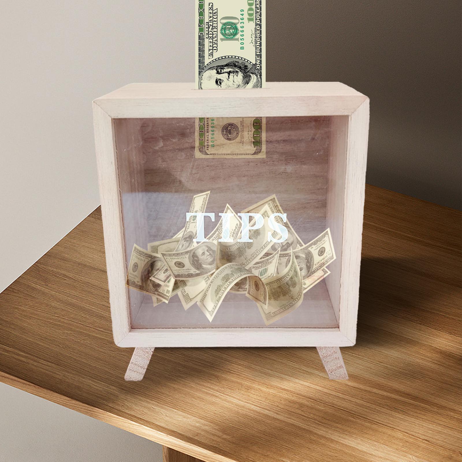 Wooden Creative Piggy Bank Multipurpose Money Saving for Birthday Gift