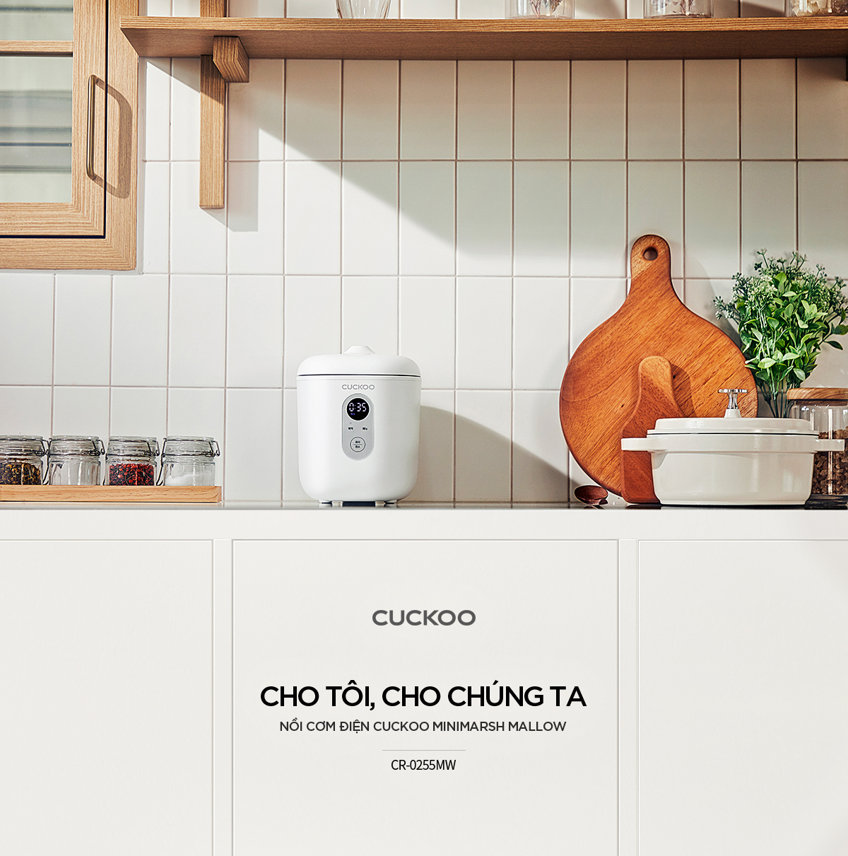 Nồi cơm điện Mini Cuckoo 0.36L CR-0255MW - Lòng nồi chống dính- Hàng chính hãng
