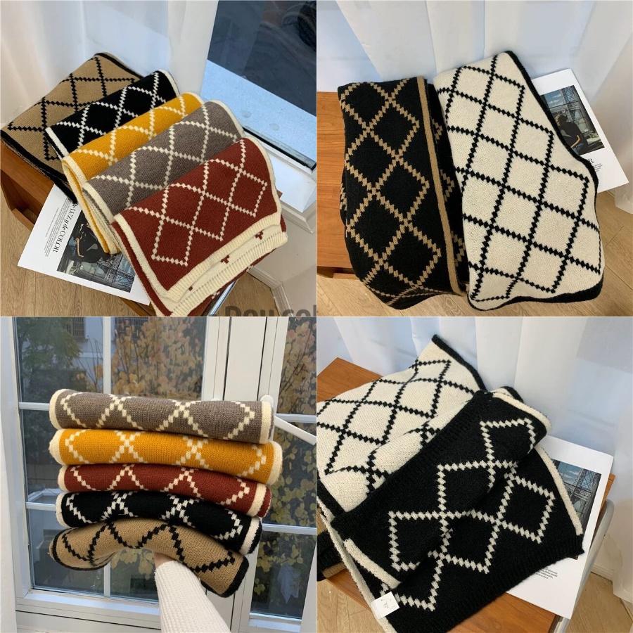 Khăn Cashmere Len Dày Cao Cấp Giữ Ấm Mùa Đông Hình Thoi - 35x180cm - Douyin - Mã LN018