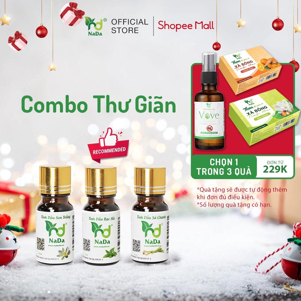 Combo 3 chai tinh dầu Nada kiểm định quatest 3 chai 10ml dễ ngủ, khử mùi