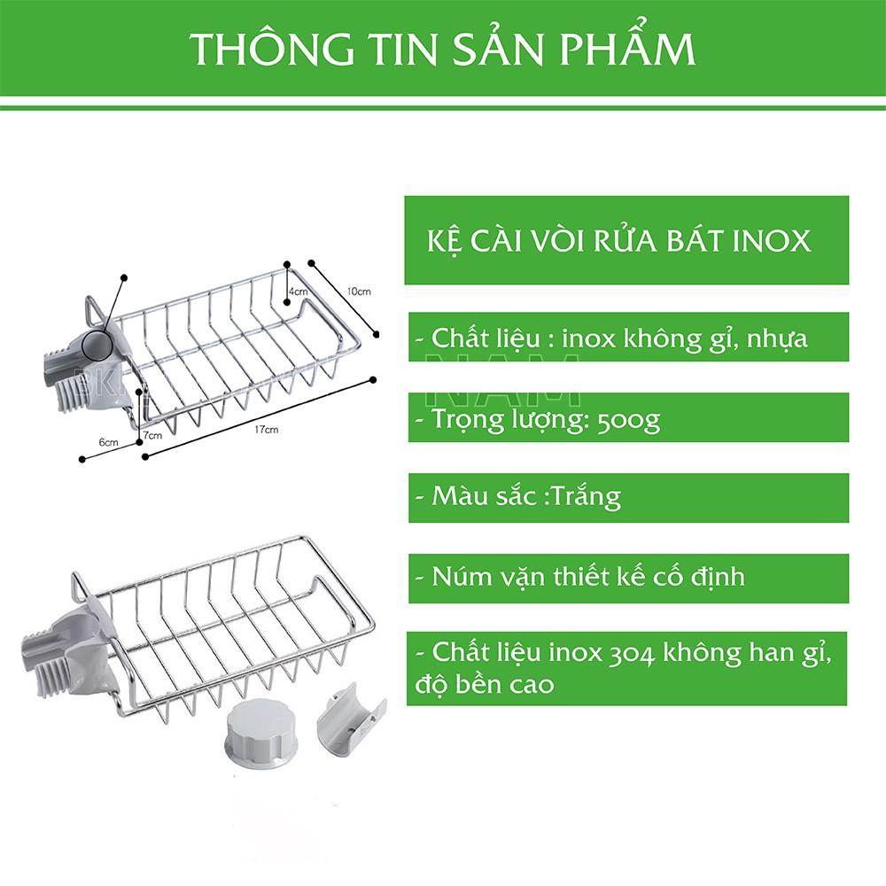 Kệ Cài Vòi Rửa Bát INOX Thép Không Rỉ Đa Năng Để Bối Rửa Để Xà Phòng- KEINOXNHO