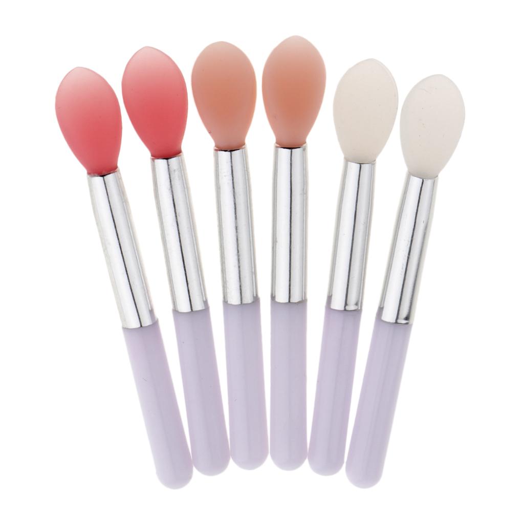 6 Pieces Soft Silicone Makeup Brushes Set Lip Cream Balm Oil Cosmetic Tools