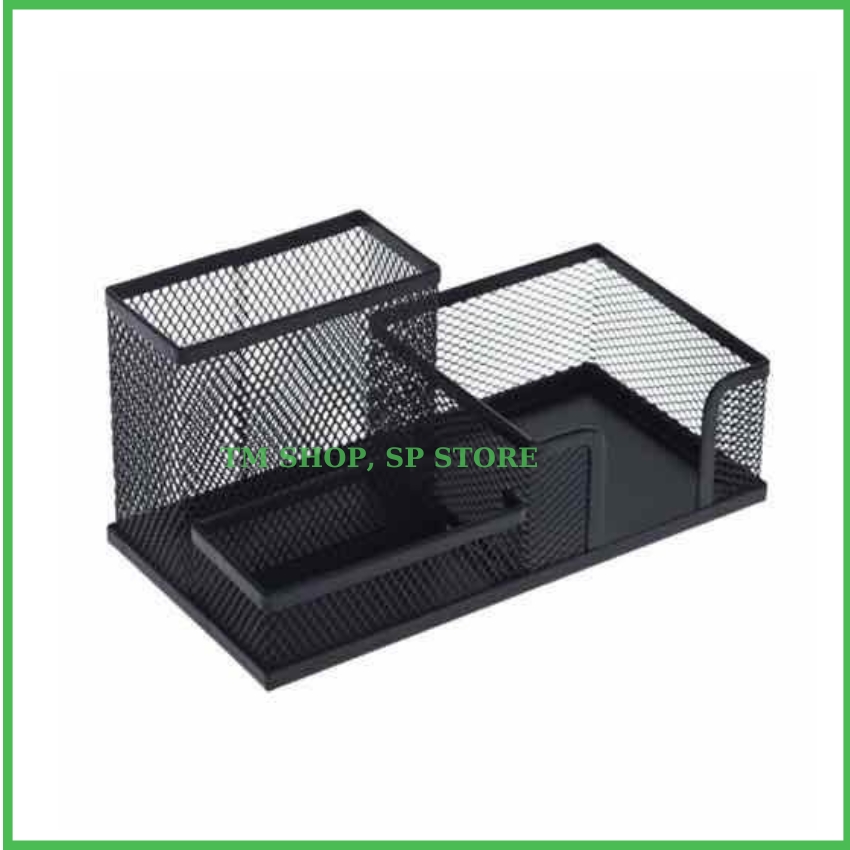 Hộp đựng bút 3ngăn để bàn kim loại đa năng, bền đẹp phù hợp cho bàn học, bàn làm việc, văn phòng