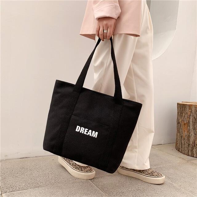 Túi Tote Vải DREAM YOLA SHOP hàn quốc Túi xách nữ vải canvas đẹp rẻ size lớn vừa A4 đi học đi làm TUIV.004 -QUÀ CỘT TÓC