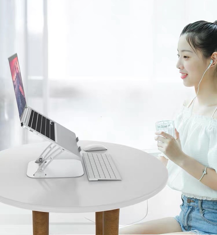 Giá đỡ laptop nhôm nguyên khối, chỉnh độ cao góc nghiêng chống mỏi vai gáy T602 Vu Studio - Hàng chính hãng