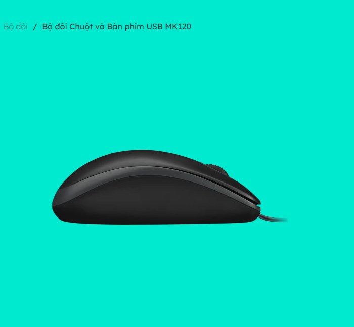 Bộ đôi Chuột và Bàn phím có dây Logitech MK120 - HÀNG CHÍNH HÃNG