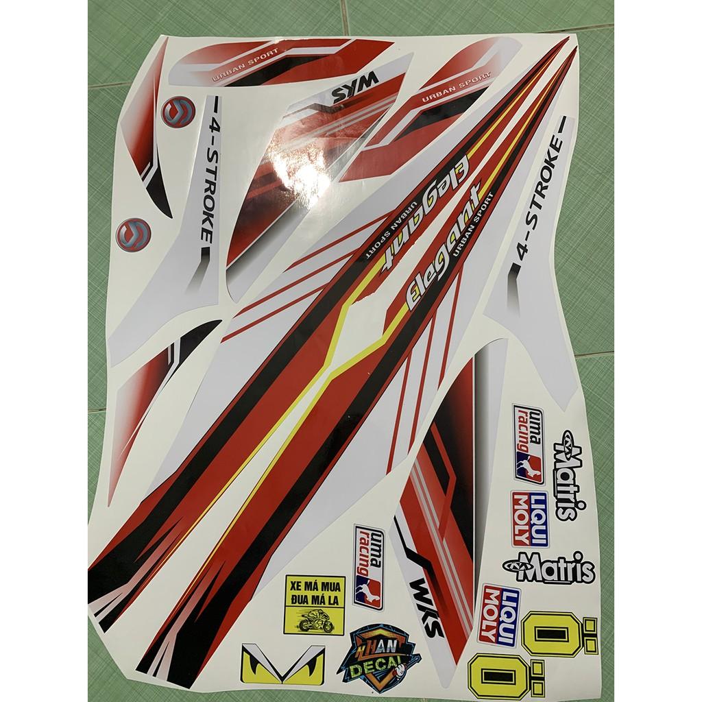 Tem elegant trắng đỏ