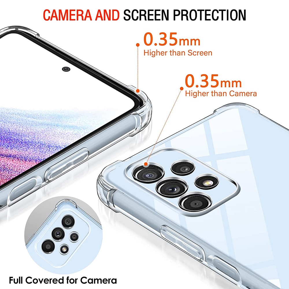 Ốp lưng chống sốc trong suốt dành cho Samsung Galaxy A13, A23, A33 5G, A53 5G, A73 5G túi khí 4 góc, bảo vệ Camera