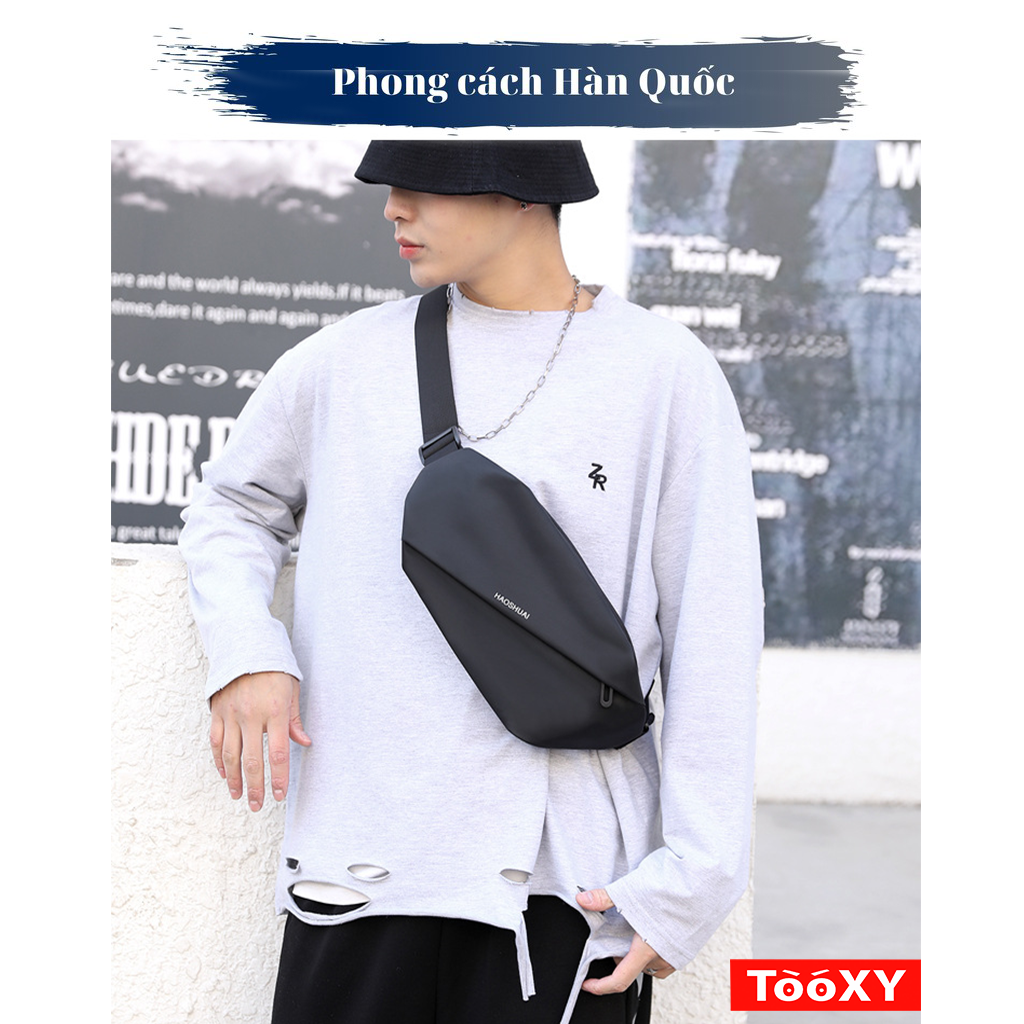 Túi đeo chéo nam Haoshuai thời trang basic thể thao chống nước TX03