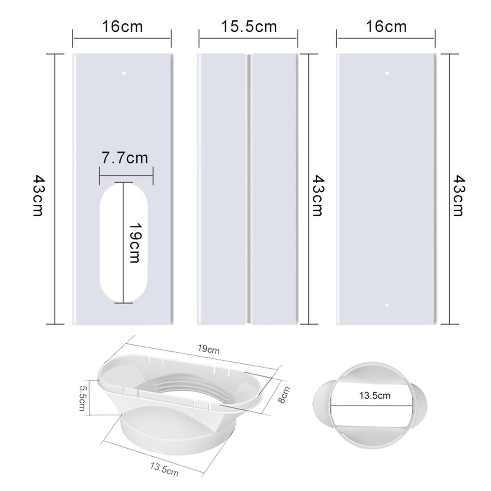 4pcs/set Portable Air Conditioner Window Kit with Coupler Window Seal Panel for AC Unit Slide Plate Balcony Sliding Door Seal Plate 43-140cm