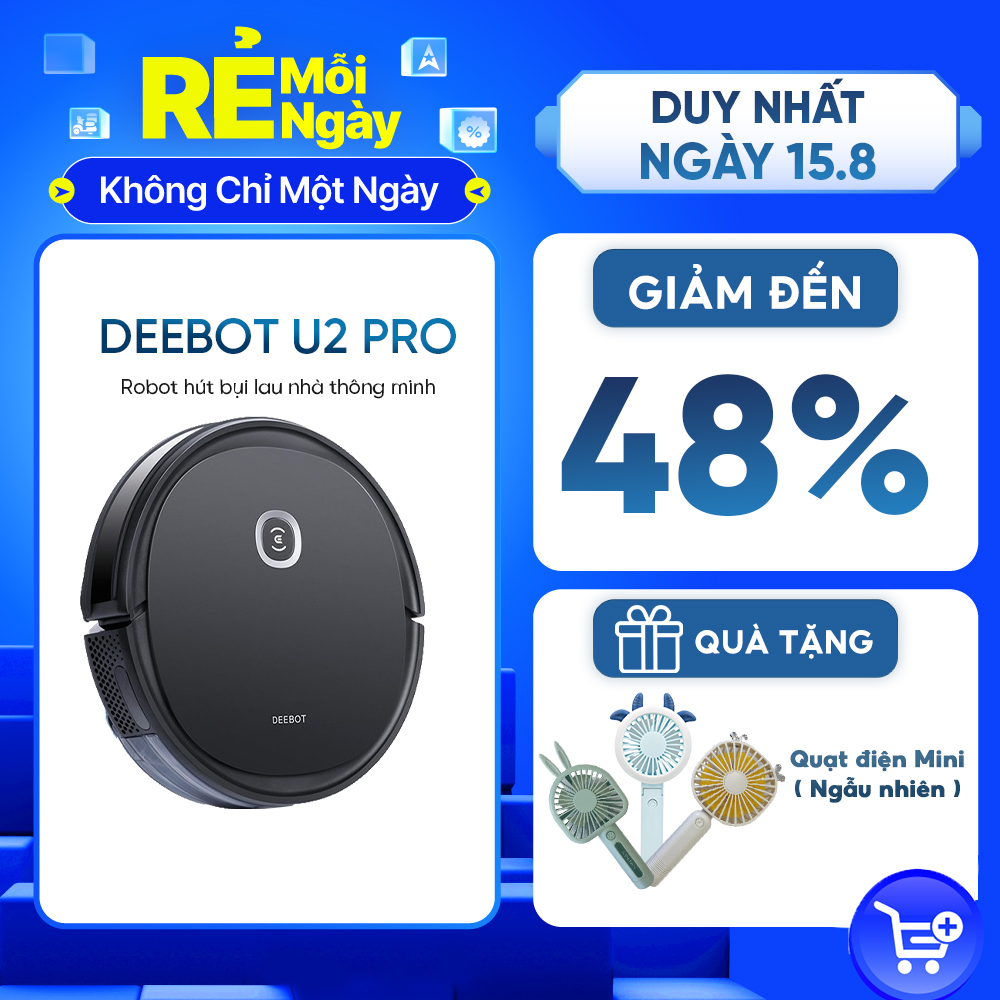 Robot hút bụi lau nhà thông minh Ecovacs Deebot OZMO U2 PRO - Hàng chính hãng - Phiên bản Quốc Tế
