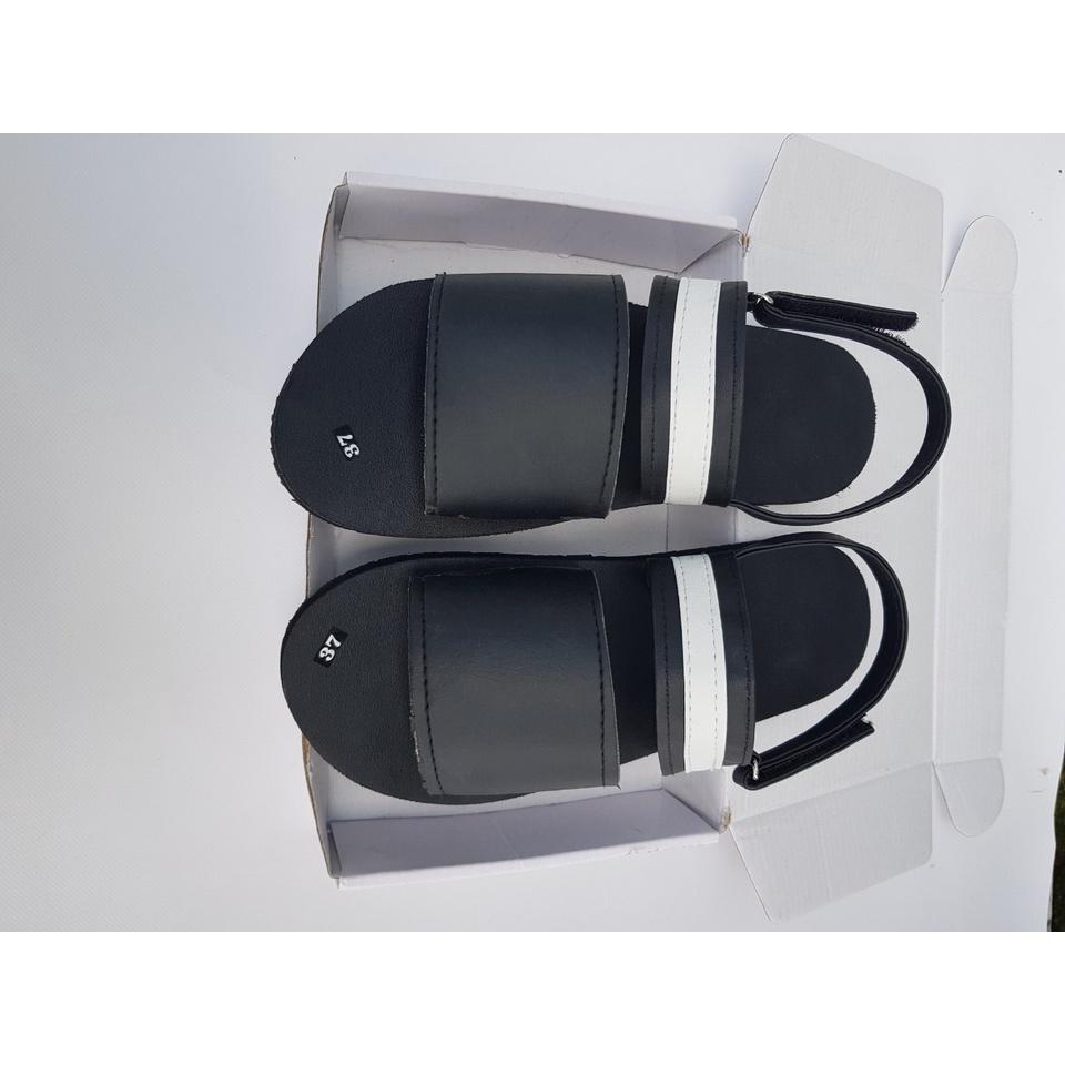 sandal đồng nai xăng đan nam và nữ ( đế đen quai đen phối trắng ) size từ 34 nữ đến 43 nam