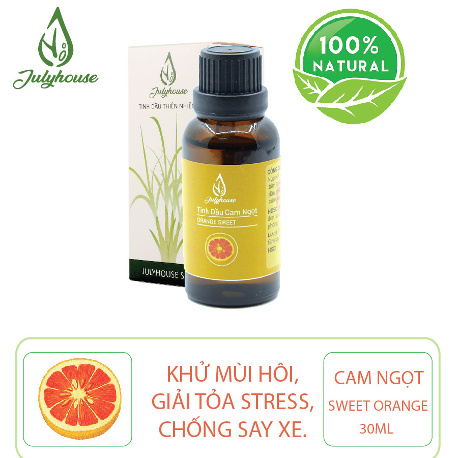 Tinh dầu Cam Ngọt JULYHOUSE thơm phòng 30ml + Tặng Vỏ khuếch tán.