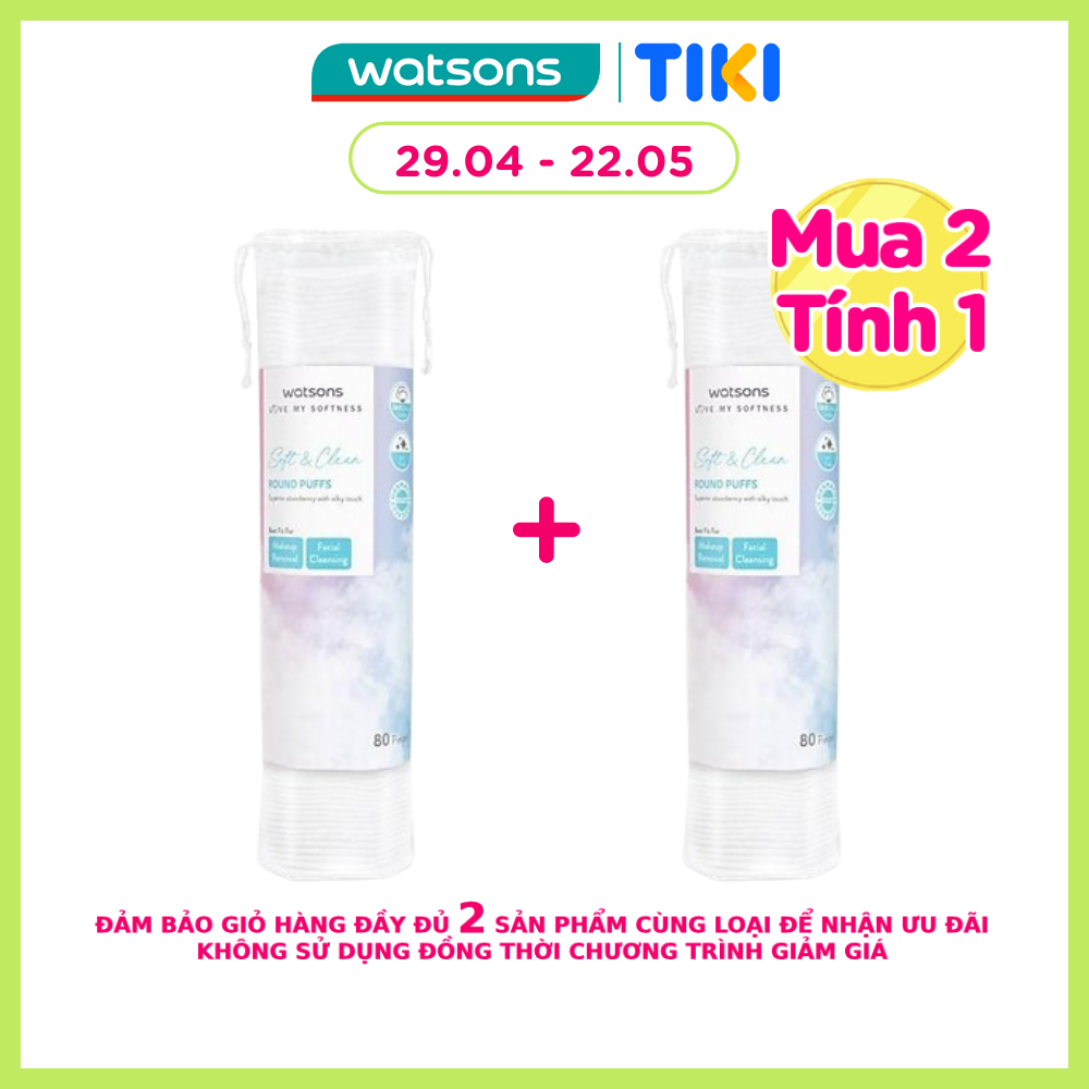 Bông Tẩy Trang Watsons Round Puffs 80S