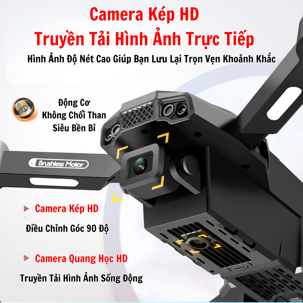 Hình ảnh Flycam F199 Pro Max Cảm Biến Chống Va Chạm, Plycam mini Camera Chống Rung 2 Trục, Động Cơ Không Chổi Than - Hàng Chính Hãng