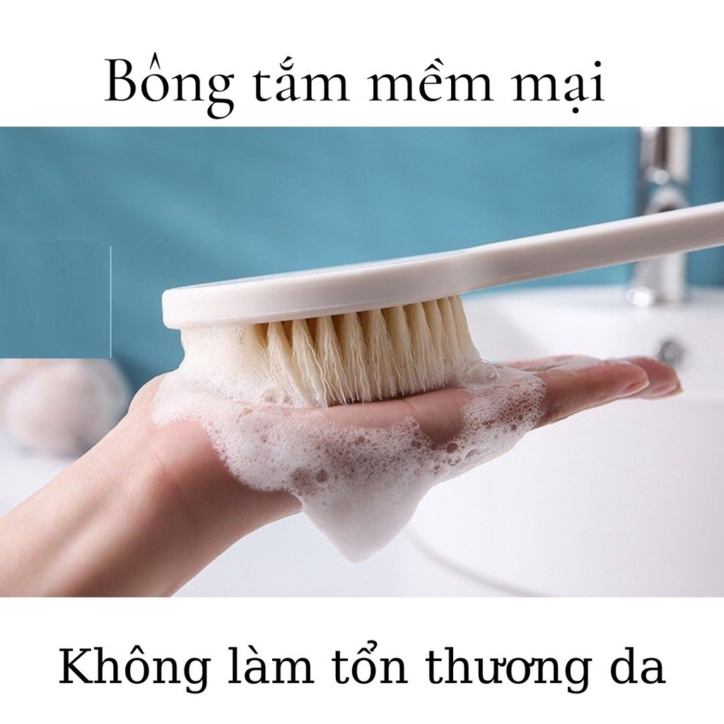 Chổi Cọ Kì Lưng Cán Dài, Cây Bàn Chải Chà Lưng Cọ Ghét Bông Mềm