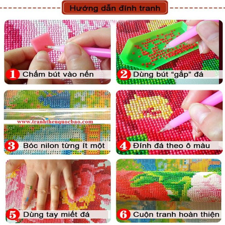 Tranh đính đá đồng hồ vợ chồng chim công chưa đính