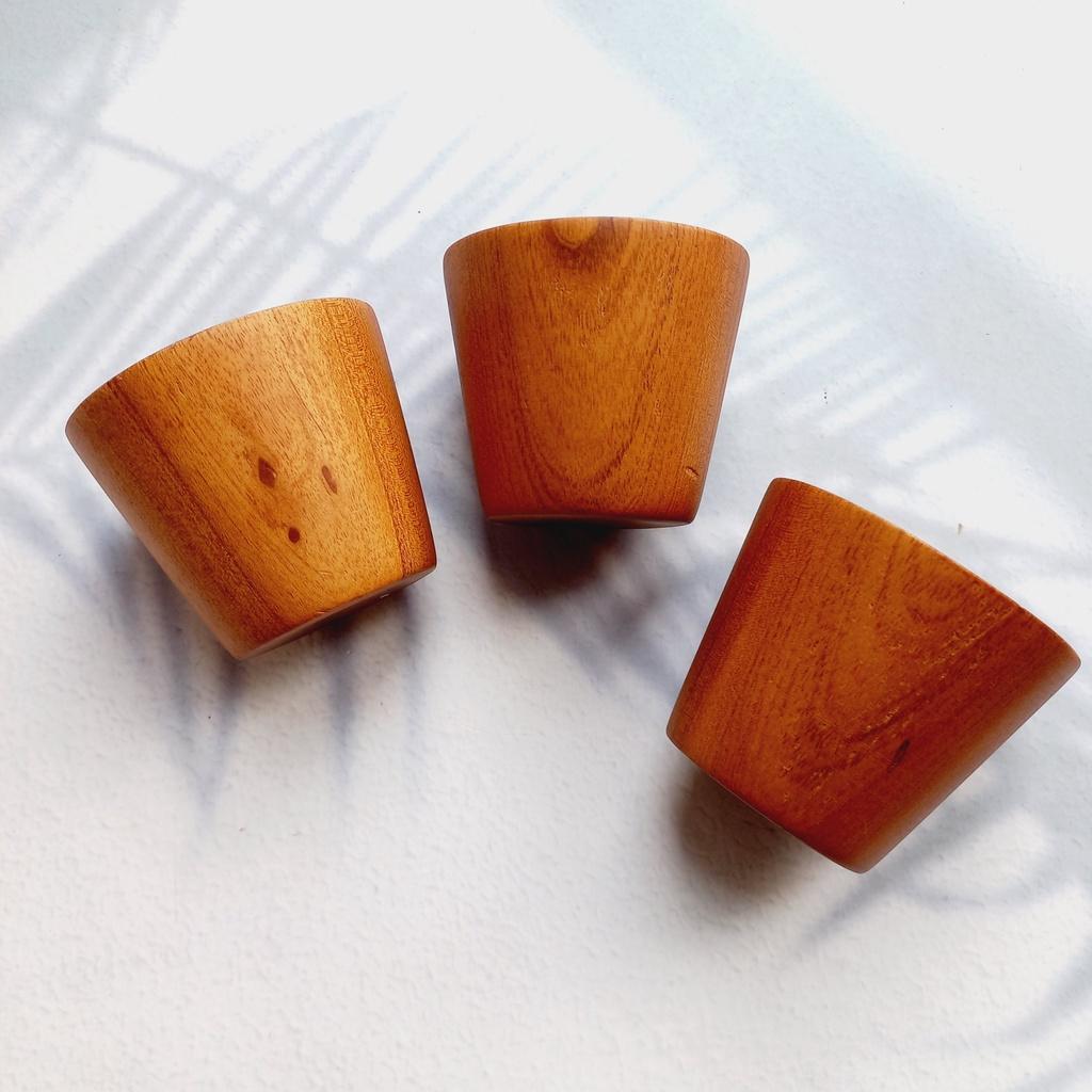 Cốc Gỗ Cốc Gỗ Gõ Màu Cam Thân Trụ Xinh Xắn 7x8cm Uống Nước, Trà, Cà Phê, Cốc Gỗ Decor Trang Trí Chụp Ảnh