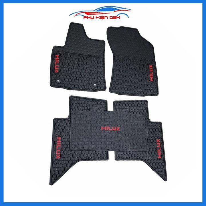 Lót sàn ô tô cao su Hilux Revo 2016-2017-2018-2019-2020-2021-2022 không mùi chống trơn trượt
