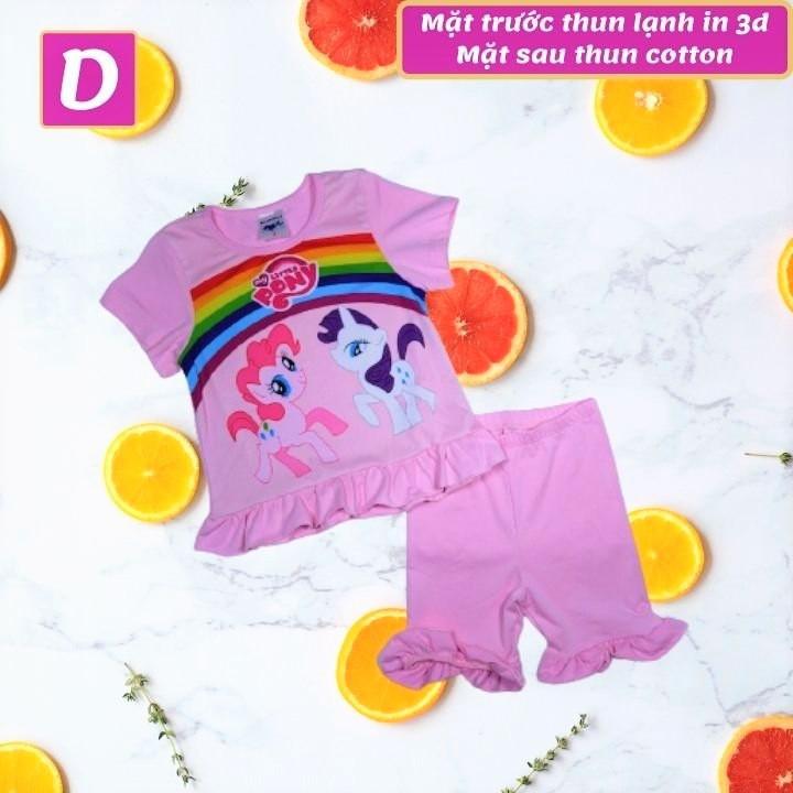 Đồ bộ bé gái lửng tà xòe hình Pony từ 10-42kg - chất liệu thun cotton - Giặt không vỡ hình- Hương Nhiên
