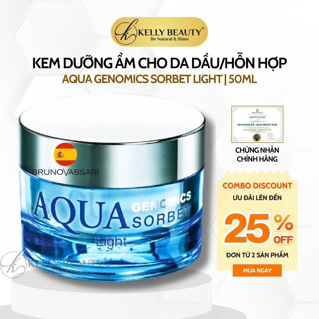 Hình ảnh Kem Dưỡng Ẩm Cho Da Dầu Aqua Genomics Sorbet Light - Bruno Vassari | Kelly Beauty