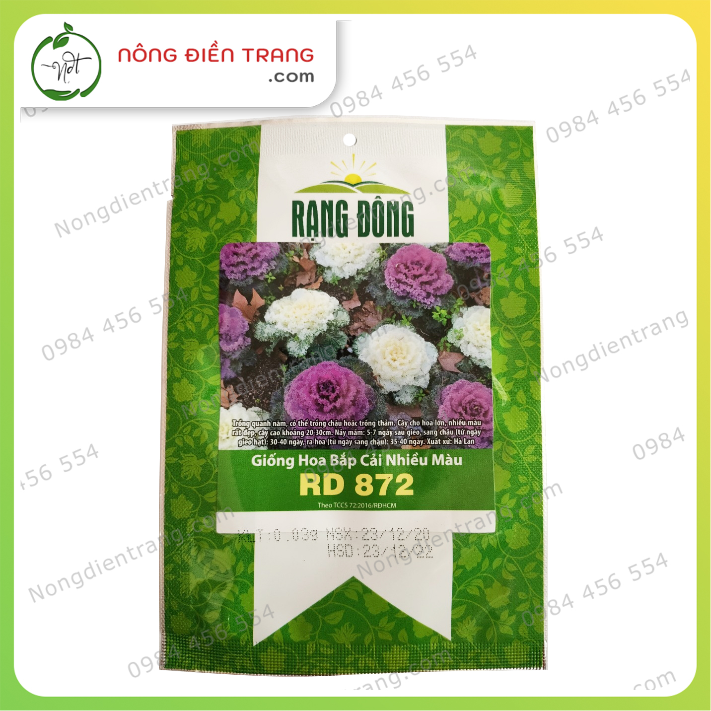 Hạt Giống Hoa Bắp Cải Nhiều Màu Rạng Đông - Gói 30mg - Sinh trưởng mạnh, kháng bệnh tốt VTNN Nông Điền Trang