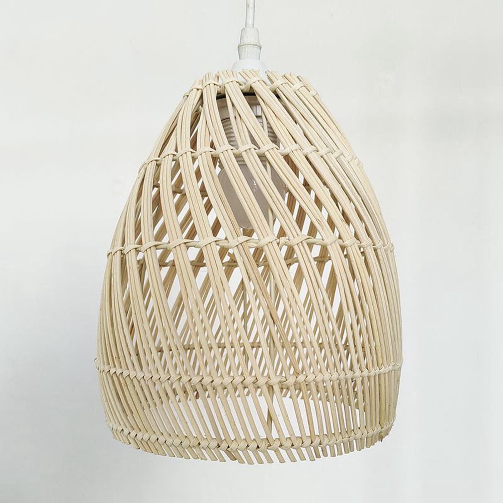 Woven Rattan Pendant Lamp Cover 1 Piece Rattan Lamp Shade for Pendant Light,