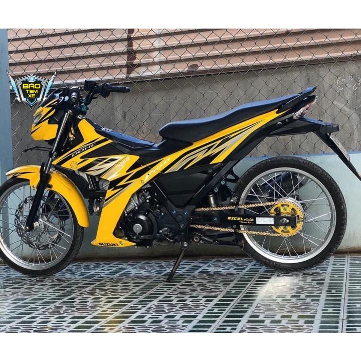 Tem rời dán xe satria fi dán xe vàng