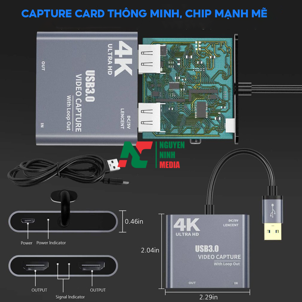 Cáp HDMI to USB 3.0 Video Capture Card 1080P 60FPS - Hỗ Trợ Live Stream, Ghi Hình Từ Điện Thoại, Camera, PS4, XBOX