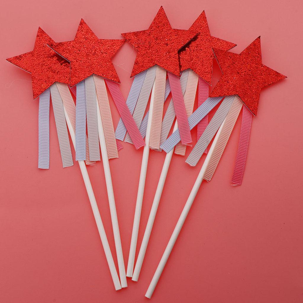 5 Pieces Star Cake Toppers Birthday Wedding Cake Decor Party Suply