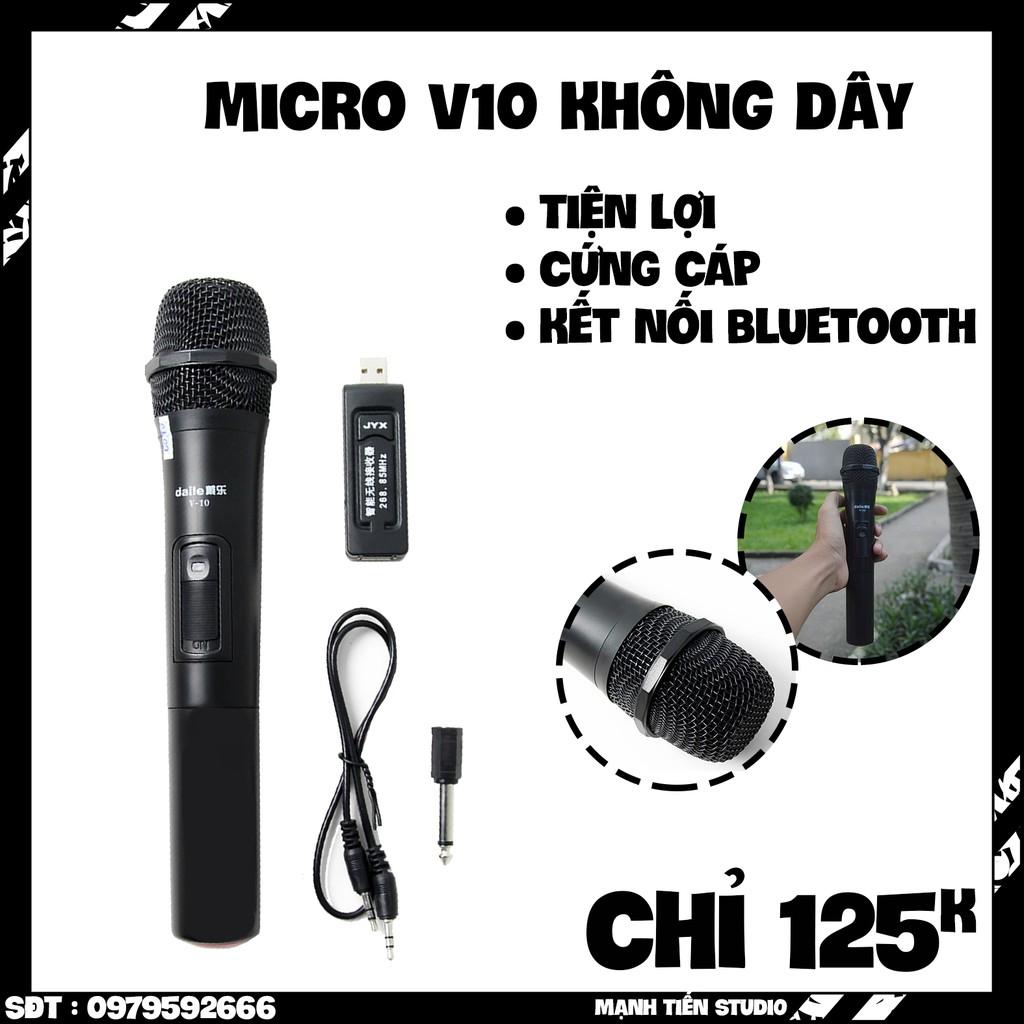 Micro không dây V10 bluetooth, hát karaoke gia đình, mang theo đi dã ngoại, hát sân khấu - gọn nhẹ tiện lợi