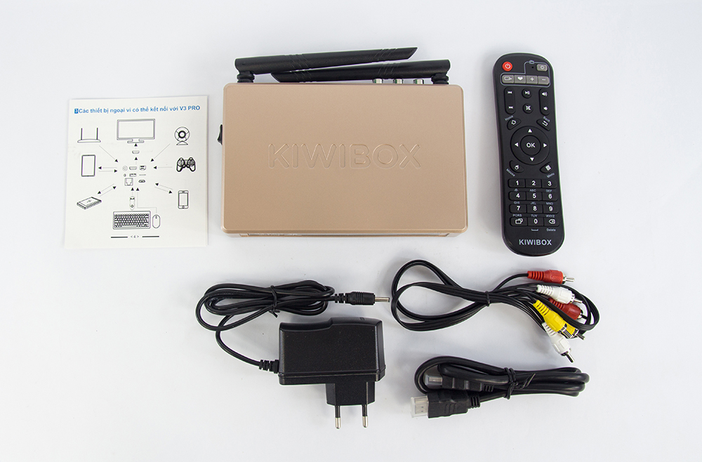 Tivi Box Android Kiwibox V3 Pro Chính Hãng + Tặng Chuột Bay V5 Pro điều khiển bằng giọng nói