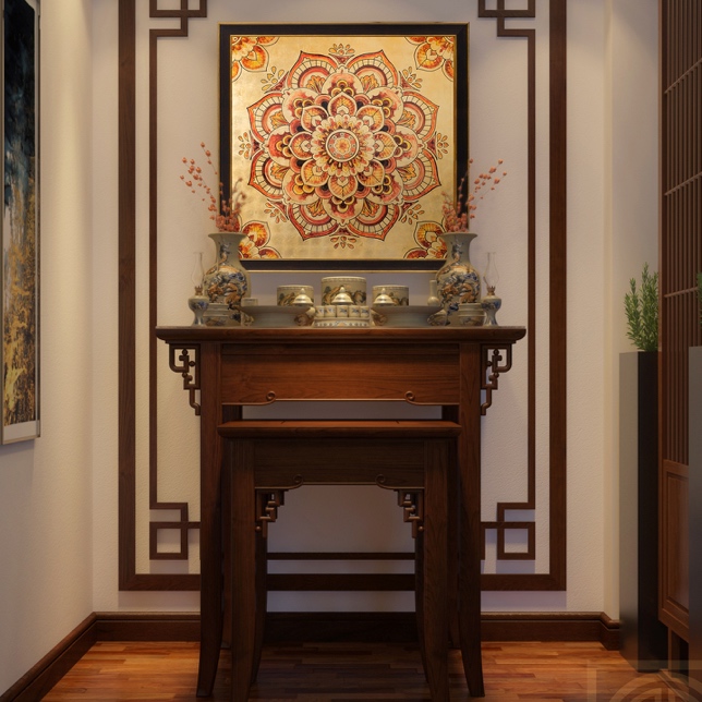 TRANG TRANG TRÍ SƠN MÀI CAO CẤP DÁT VÀNG - SALA MANDALA VUÔNG