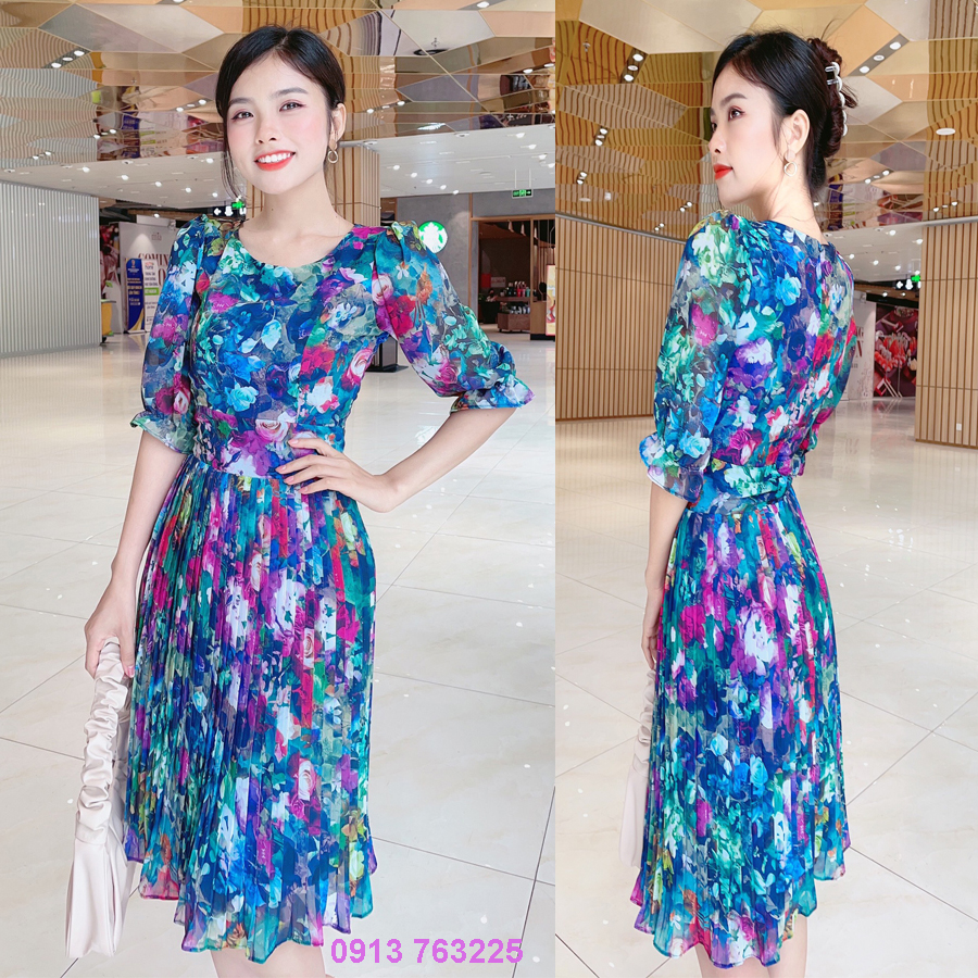 ĐẦM HOA PHỐI DẬP LY TRẺ TRUNG - MS 0603D