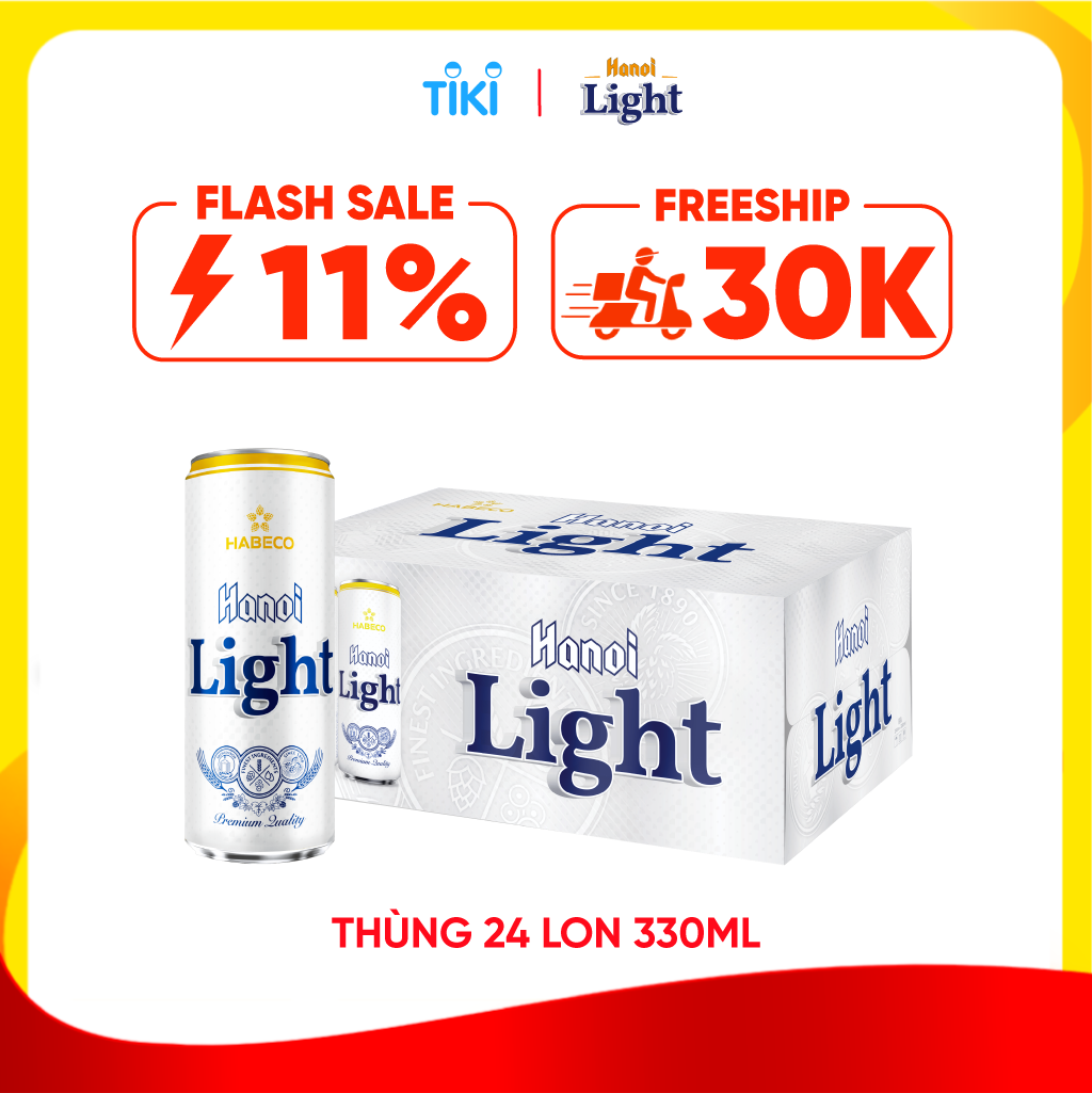 Bia Hanoi Light - Thùng 24 lon 330ml